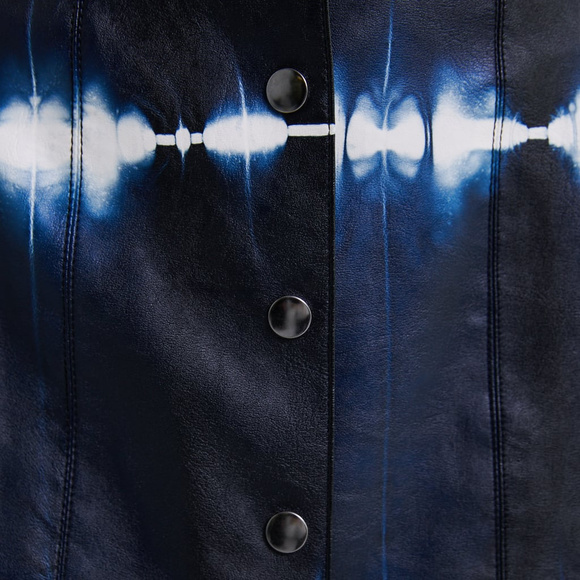 New ZARA Tie-Dye Mini Skirt Sz M Faux Leather - Picture 6 of 6